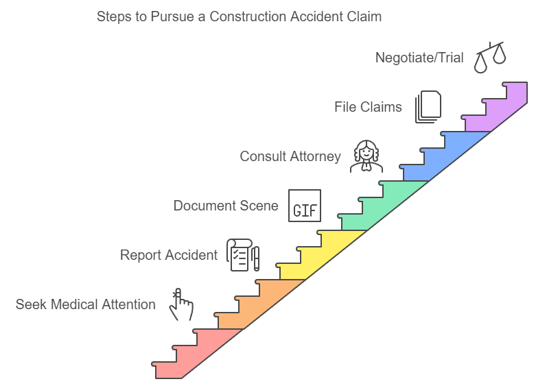 Steps to pursue a construction accident claims