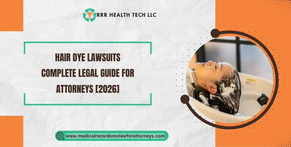 Woman reclining with hair covered in dye at a salon sink, illustrating hair dye lawsuits legal guide for attorneys.