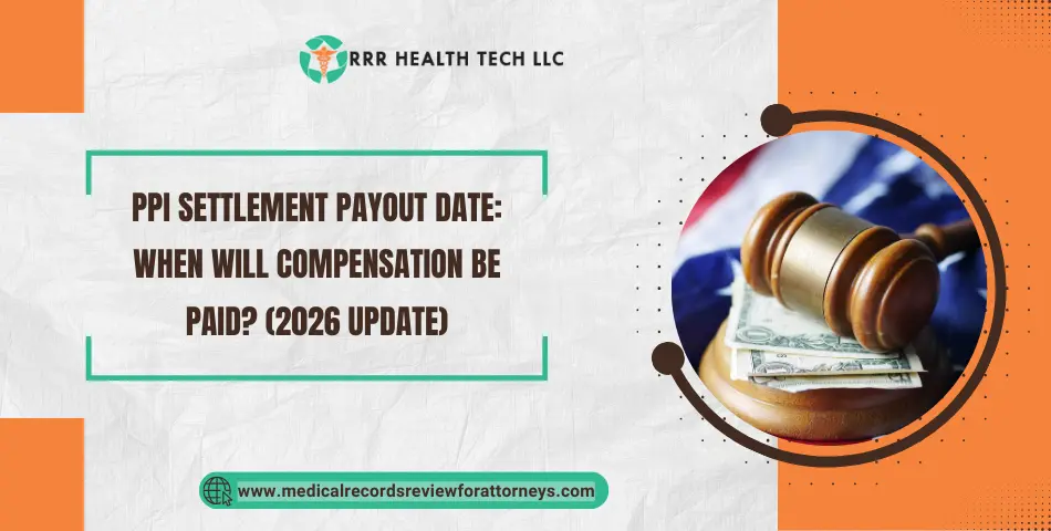 Close-up of a judge's gavel resting on a stack of US dollar bills, symbolizing legal compensation ppi settlement payout date.